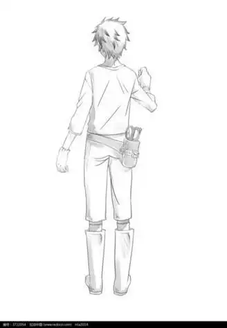 男人正面背面侧面简笔画