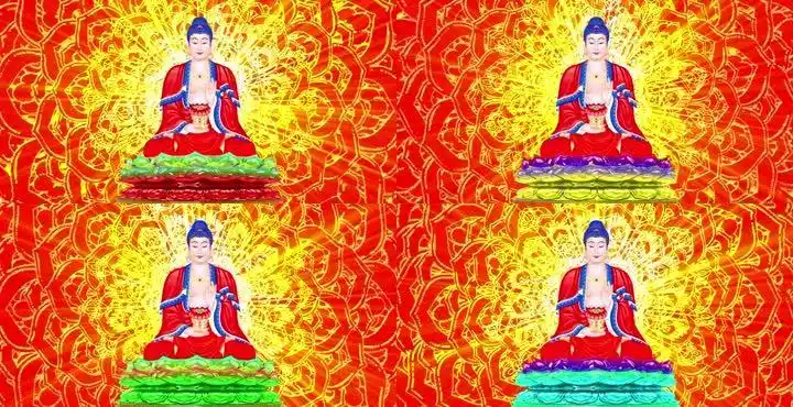 唯美大气阿弥陀佛像佛光佛教庄严佛像led