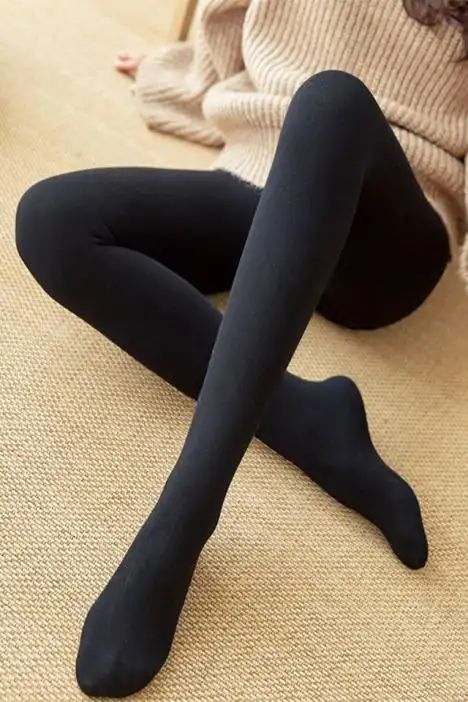 加绒打底裤女外穿秋冬新款韩版百搭踩脚黑色连袜弹力加厚保暖