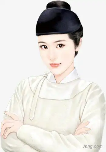 白衣女扮男装古风手绘