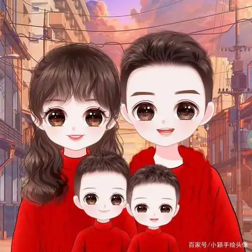 不一样的全家福,一家三口,四口头像,温馨甜蜜又好看