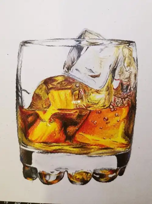彩铅手绘威士忌