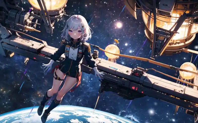 [4k 60fps] 动态壁纸 a girl in space