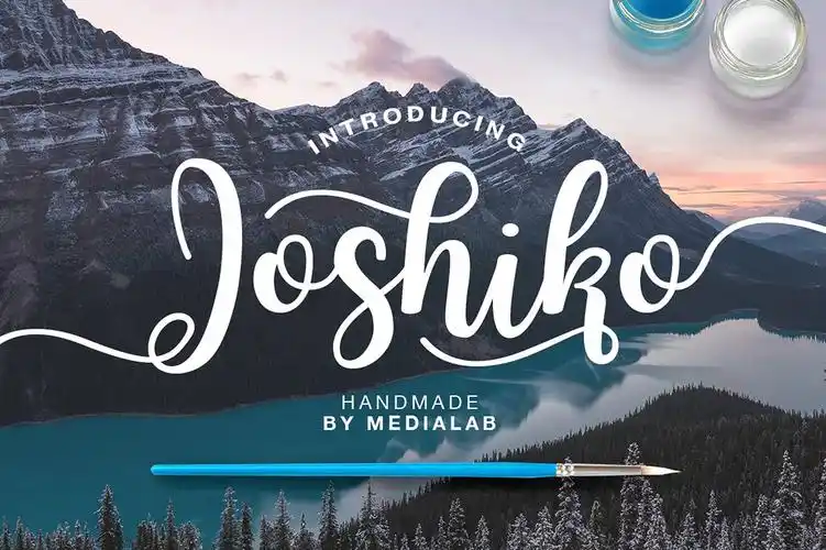 joshico创意手写连笔时尚海报花式英文字体下载