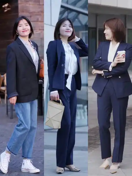 终于发现,"小西装"才更适合微胖女人,秋天这样穿时髦又显高