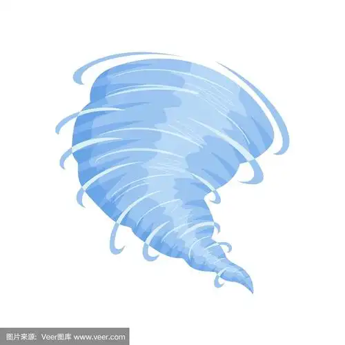 飓风.旋风.卡通和平面风格.矢量插图上的白色背景.