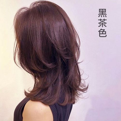 黑茶色染发剂2023新款流行色自己在家染头发正品五贝子女植物纯膏
