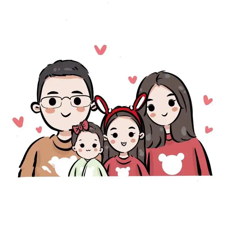 一家四口 幸福快乐一辈子 全家福头像