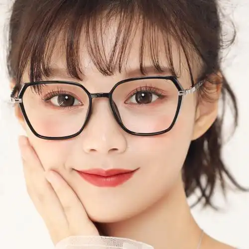 近视眼镜女透明框防蓝光眼镜女平光镜成品可配变色镜眼睛框学生潮