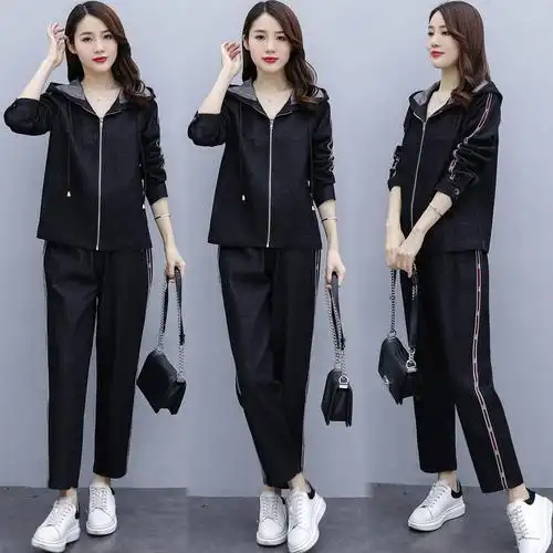 牛仔运动休闲套装图片