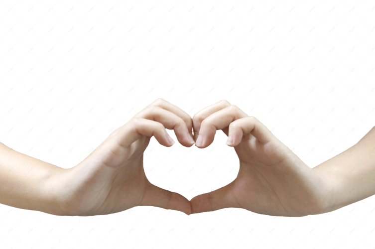 武汉加油比心手势png免抠实物素材