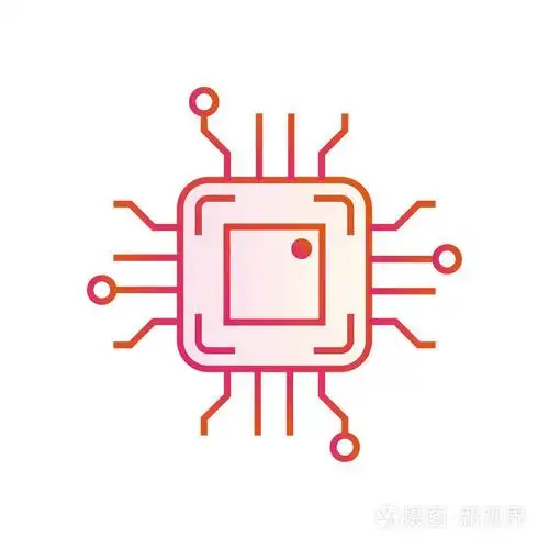 简单的芯片电路板.电路平的标志.矢量插图