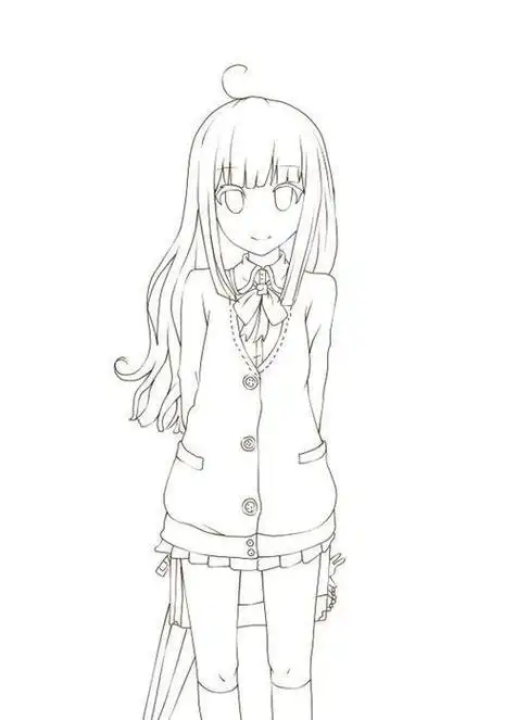 动漫女孩简笔画全身步骤