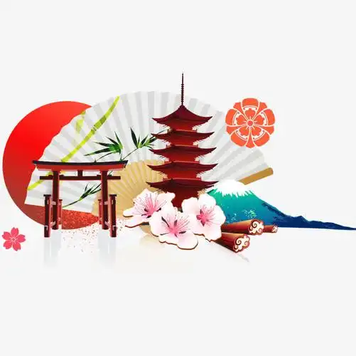 关键词 : 樱花,日本,扇子,塔,富士山