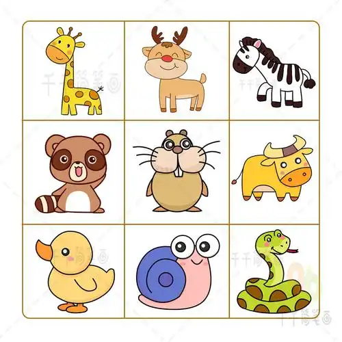 陆地动物简笔画素材 线条简单好画 适合幼儿基础学画