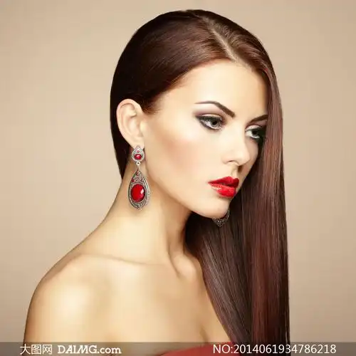 顺滑秀发美女人物侧面摄影高清图片