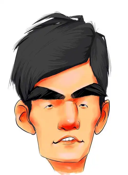 板绘夸张肖像漫画之周杰伦