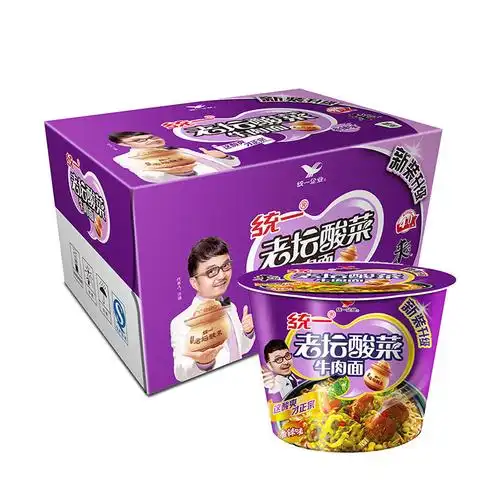 统一 来一桶 老坛酸菜牛肉面(辣味)120g*12桶 整箱装肚子饿了?