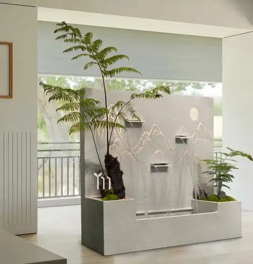 第一次见到室内放植物水景