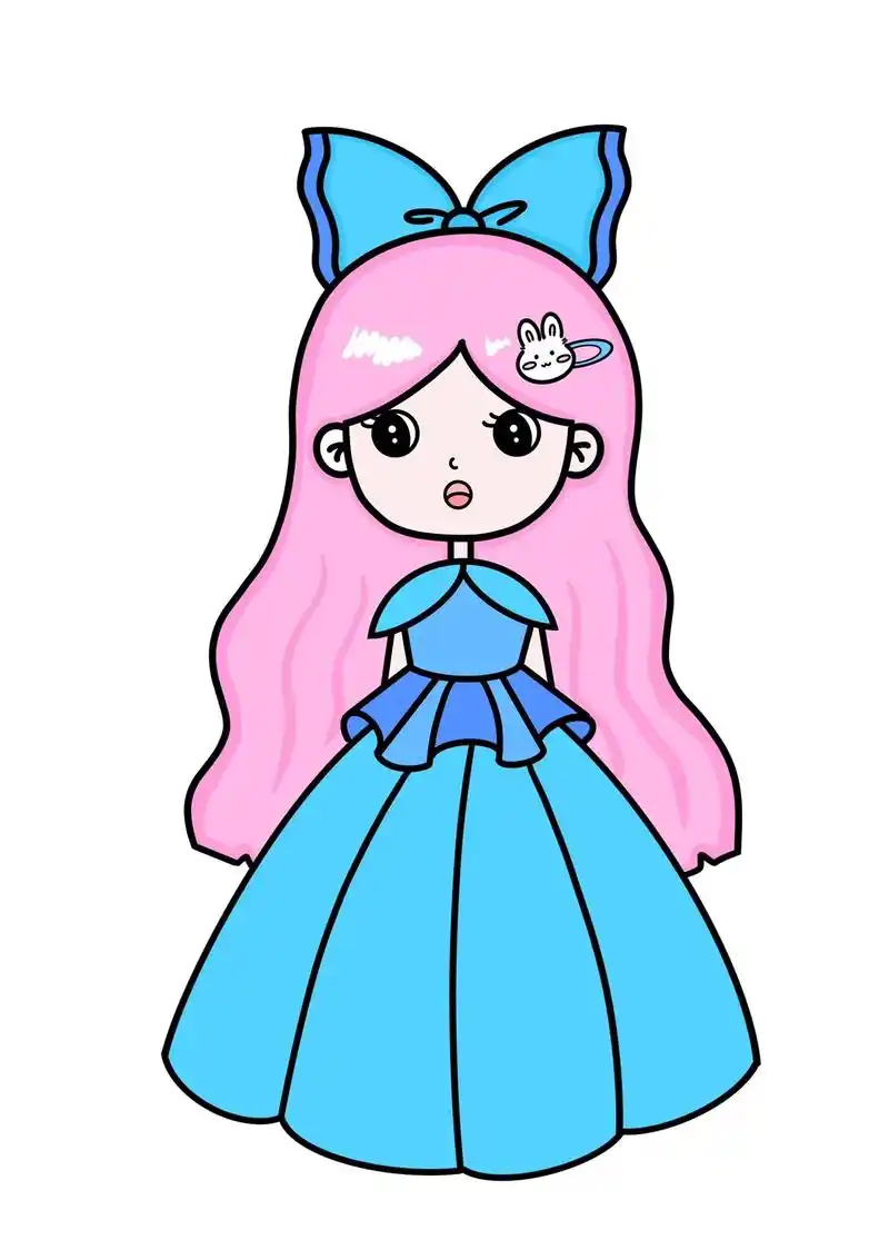 小公主简笔画.漂亮的公主简笔画,简简单单的女生简笔画,一起画 - 抖音