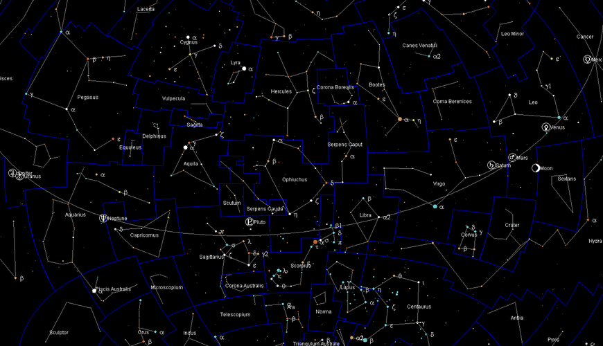 q6:天空中的星座有哪些?能不能画几个