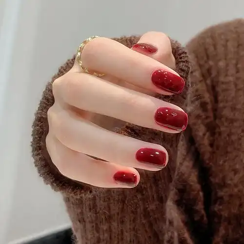 甲油胶2021年新款秋冬流行新年冰透车厘子酒红色指甲油胶光疗美甲