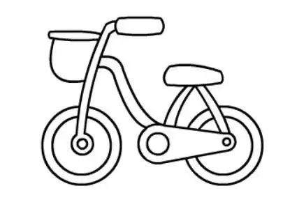 三人自行车幼儿简笔画