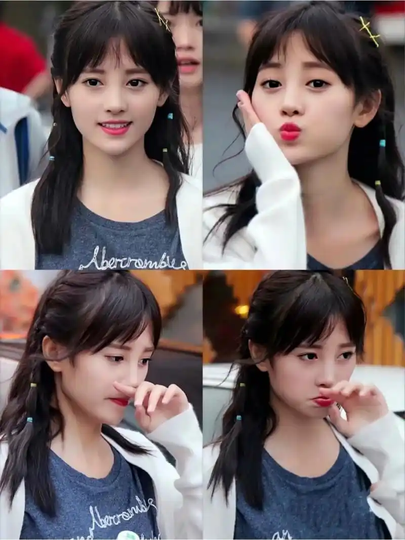 鞠婧祎早期女团照片三 小区可以说是一个十分优秀的四川妹子,成为snh