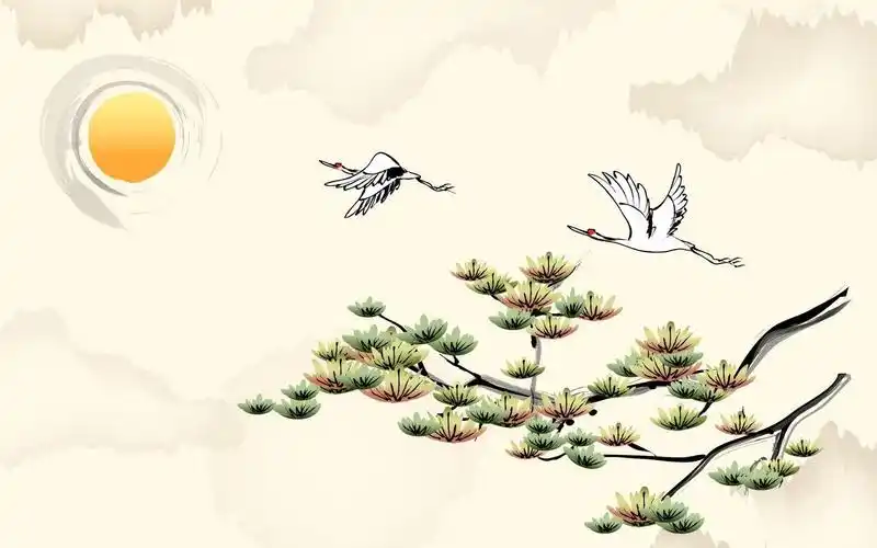 清新淡雅中国风山水风景水墨画图片