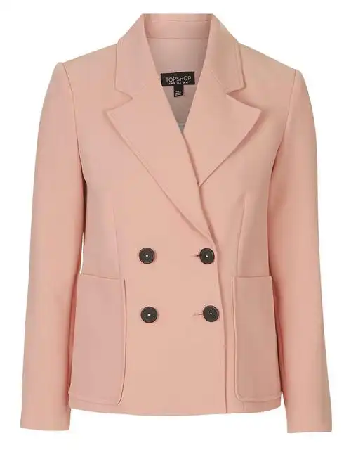 topshop女装粉色双排扣西装外套17b19ipnk