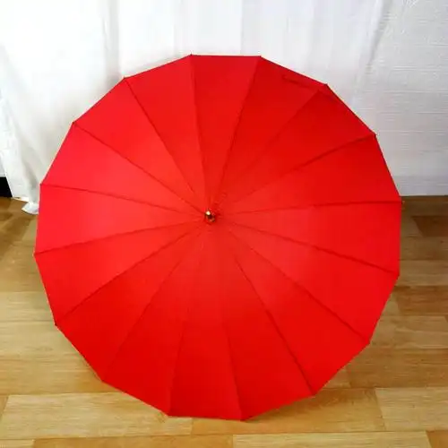 3bsa16骨大红色长柄雨伞大号婚庆女方出嫁婚礼新娘出门用的结婚红
