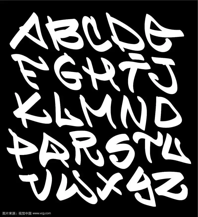 涂鸦字体,字母,嘻哈类型
