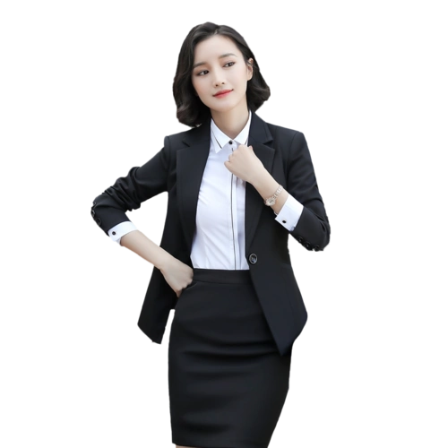 西装套装女职业装黑色西服酒店经理职业套装ol商务面试正装工作服_5折