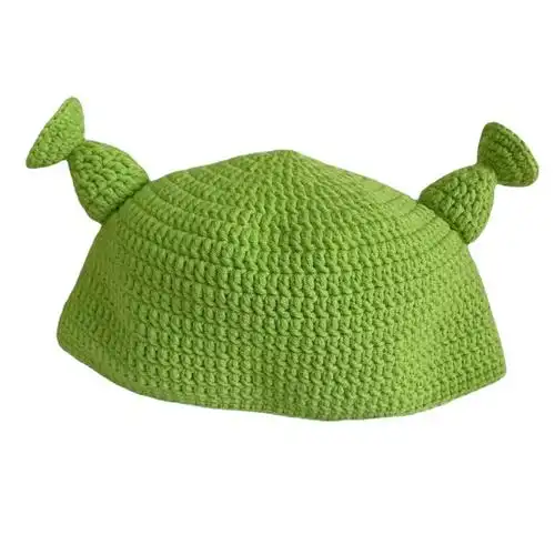 痞幼同款帽子儿童绿色婴儿搞怪可爱怪物史莱克帽子