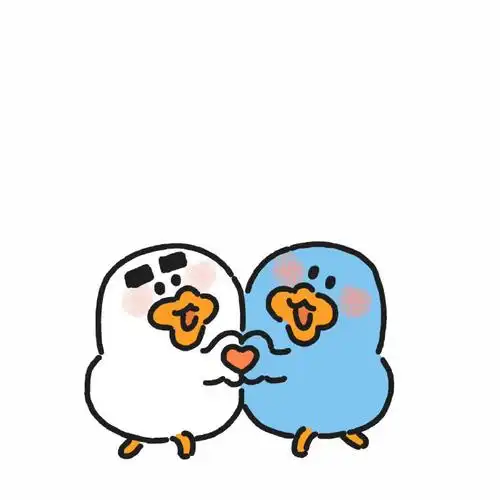 小蓝鸭 比心表情包