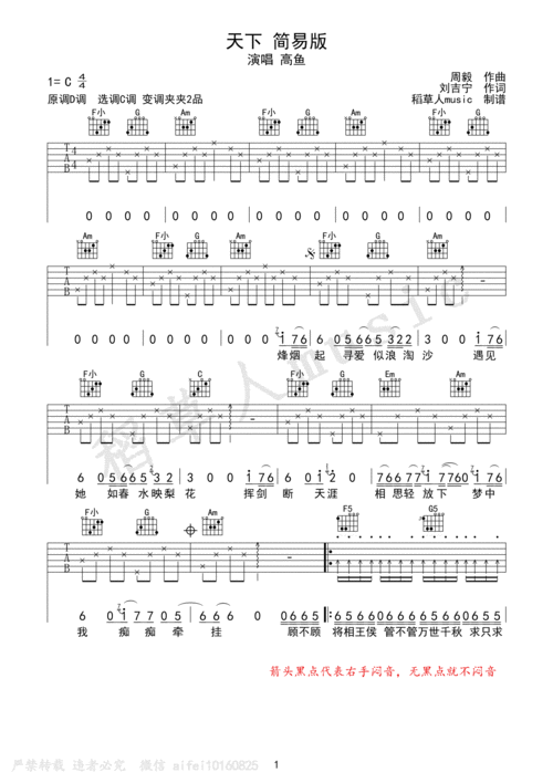 天下吉他谱 高鱼-彼岸吉他 - 一站式吉他爱好者服务平台