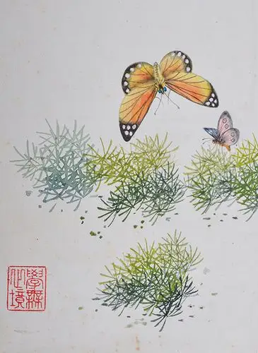 徐放 工笔蝴蝶 - 拍卖