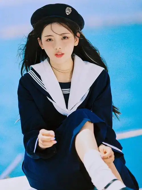 现货杨超越同款jk制服裙绀色白领水手服正版基础款正统校供裙套装