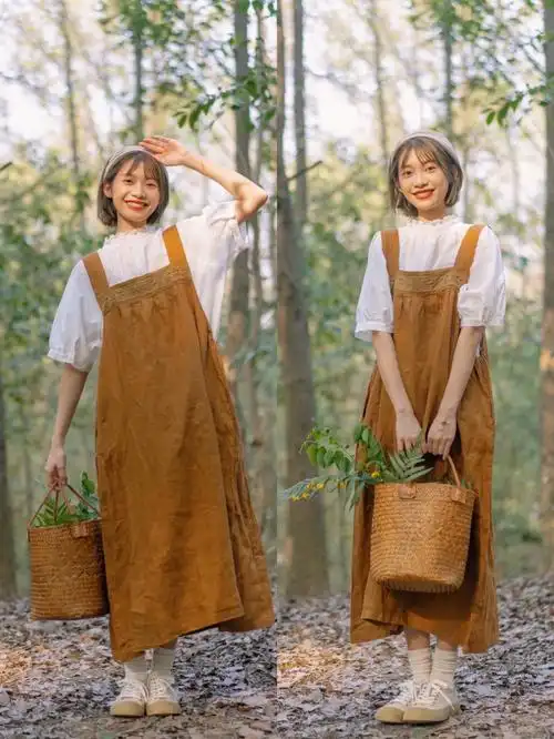 森系穿搭安排上了夏天的第一条连衣裙