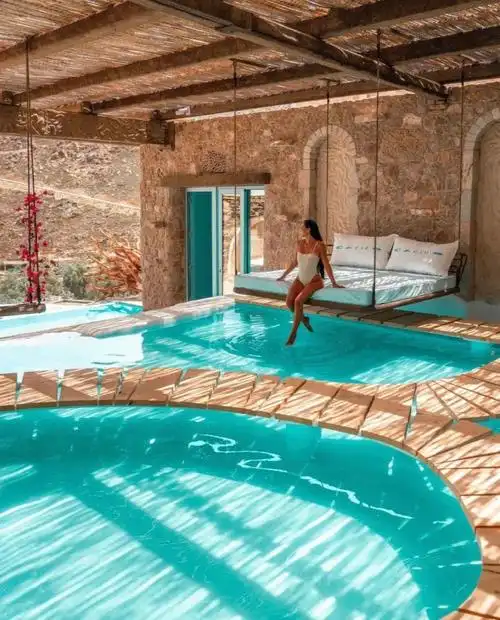 希腊爱琴海岸遇见一场蒂芙尼蓝的梦境