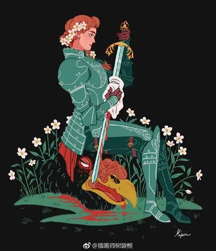 美国插画师 sara kipin 中世纪骑士插画设计作品用动画风绘制出骑士