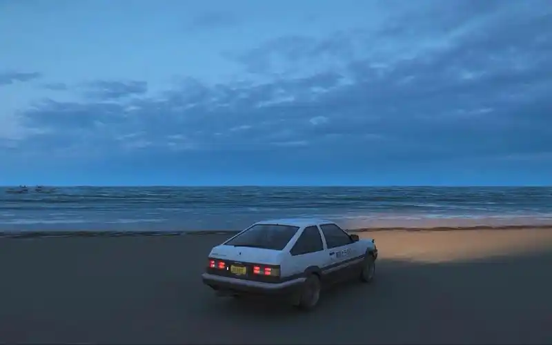 白噪音丨停靠海边的ae86在放周杰伦的快歌 夏日傍晚