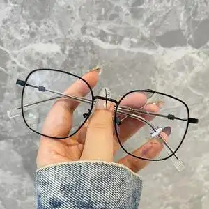 细边黑框防蓝光眼镜女金丝平光抗辐射疲劳框架无度数方框近视可配