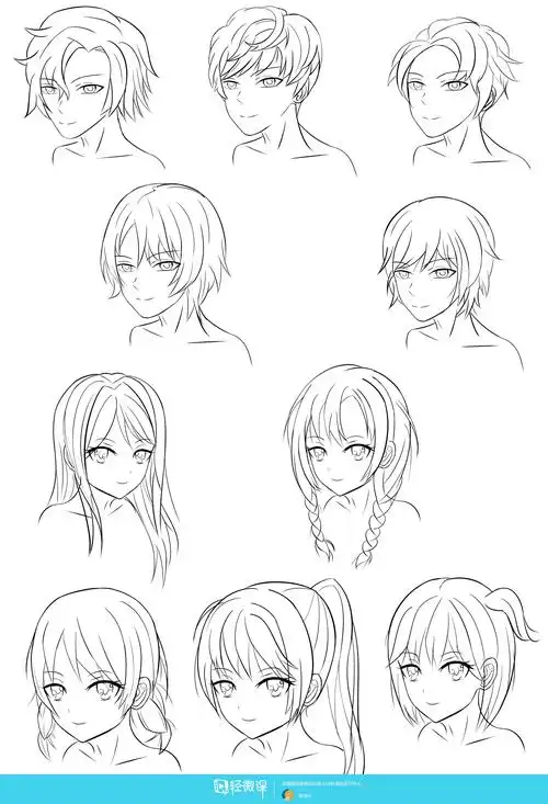 作业:从零开始学动漫之动漫人物头发的画法与训练技巧 - 渣渣仔 - 轻