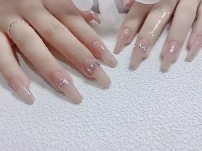 网红裸色长指甲buing美甲