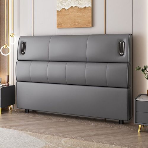 8米真皮实木床头靠背薄款现代皮艺网红床头靠背