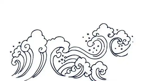 惊涛拍岸简笔画