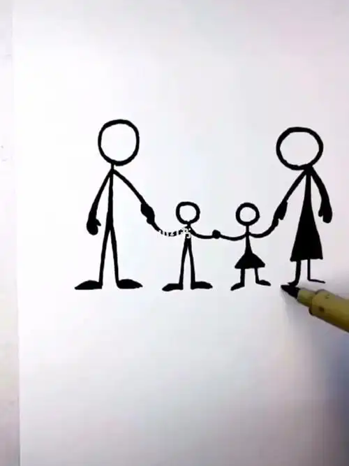 简笔画出游的全家人简笔画图片全家福简笔画越简单越好樱桃小丸子全家