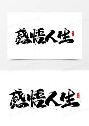 感悟人生书法艺术字