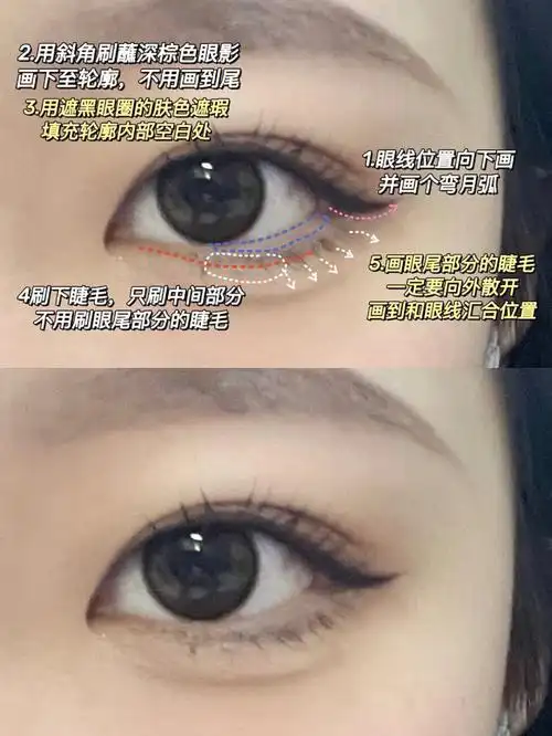 我终于学会了自然的眼睑下至怎么画附教程